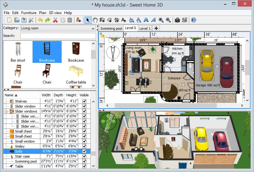 Интерфейс Sweet Home 3D